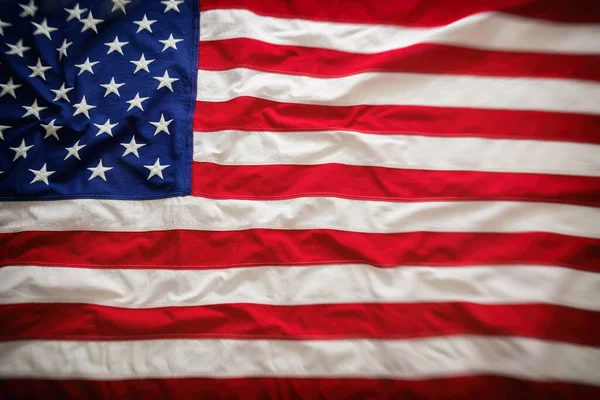 Usa Flagge Von Oben Gesehen Hintergrundtextur Der Amerikanischen Flagge Gedenktag — Stockfoto