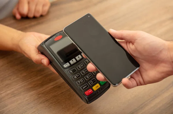 Mobile Payment Smart Phone Nfc Field Communication Wireless Technology Cashier — Stock Photo, Image