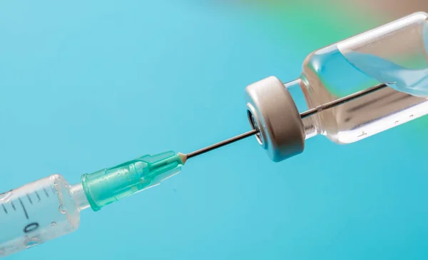 Vaccin Coronavirus Vaccinatie Covid Griep Preventie Immunisatie Concept Dosis Injectieflacon — Stockfoto