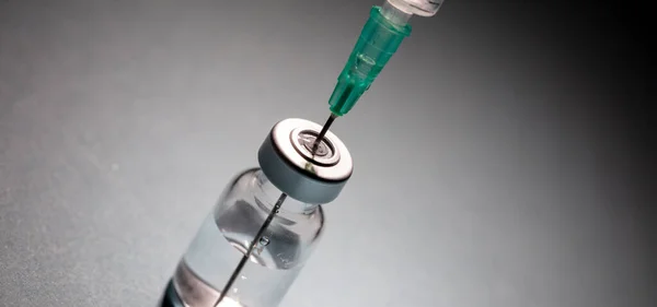 Vaccin Coronavirus Vaccination Covid Influensa Prevention Immunisering Koncept Injektionsflaska Dos — Stockfoto