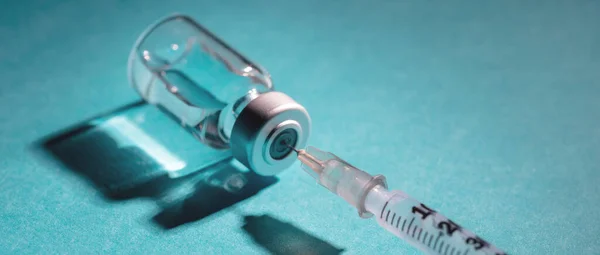 Vaccin Coronavirus Vaccination Covid Influensa Prevention Immunisering Koncept Injektionsflaska Dos — Stockfoto
