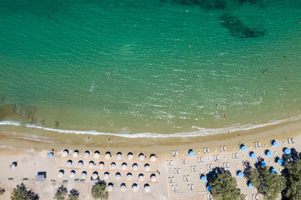 Insula Kea Tzia Ciclade Grecia Drona Aeriană Vedere Plaja Otzias — Fotografie, imagine de stoc