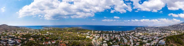 Athens Greece Riviera Panorama Aerial Drone View Vouliagmeni Kavouri Coastline — Stock Photo, Image