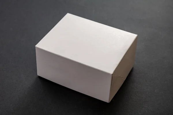 Caixa Pacote Retângulo Modelo Publicidade Branco Para Embalagens Produtos Branco — Fotografia de Stock