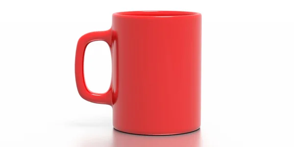 Coffee Mug Isolated White Background Hot Beverage Cup Mockup Red — Stock Photo, Image