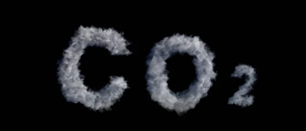 Contaminación Por Emisiones Co2 Signo Texto Nube Dióxido Carbono Sobre —  Fotos de Stock