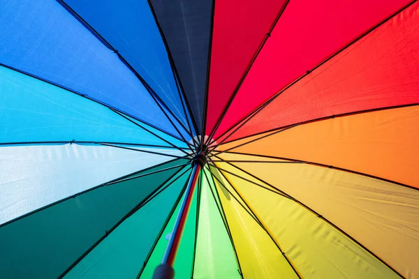 Umbrella Colors Gay Pride Colorful Rainbow Open Umbrela Background Texture — Stock Photo, Image