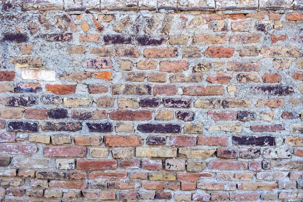 Old Brown Red Color Brick Wall Background Texture Closeup View — Stock Photo, Image