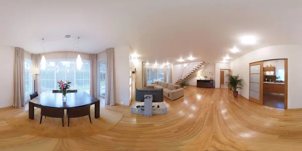 Full 360 degrees seamless panorama view. Living room.