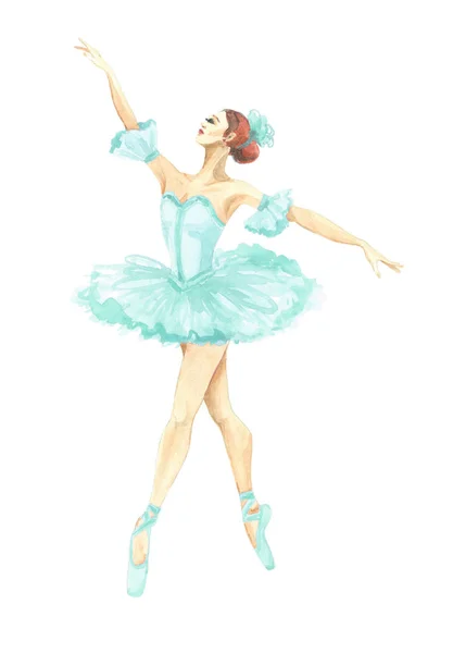 Aquarela Ballet Menina Beleza — Fotografia de Stock