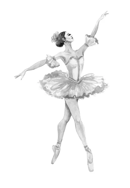 Watercolor Ballet Girl Beauty — Stock Photo, Image