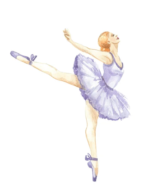 Aquarel Ballet Meisje Schoonheid — Stockfoto