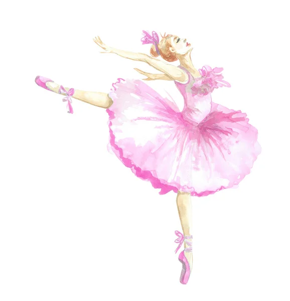 Acuarela Ballet Chica Belleza — Foto de Stock