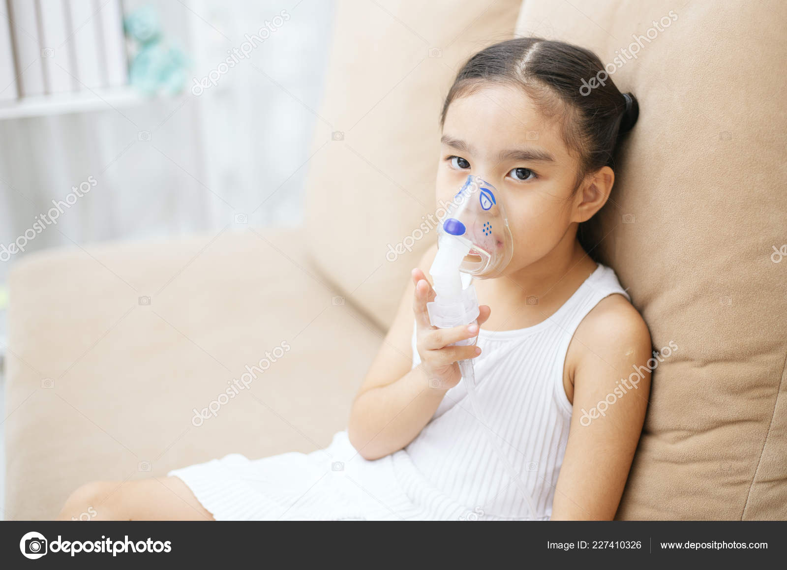 Cute Asian Child Patient Therapy Mask Soft Stream Stock Photo by ©escapejaja 227410326
