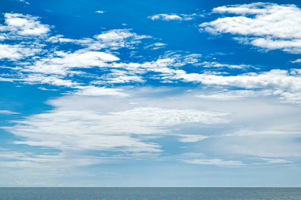 perfect blue sky with clouds and water of the sea, Ocean and sky. Nature background of sea horizon and clouds