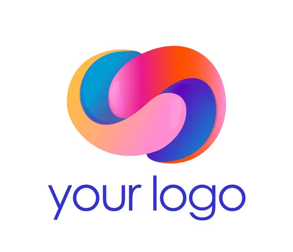 Logo Dans Style Fluide Vecteur Flux Original — Image vectorielle
