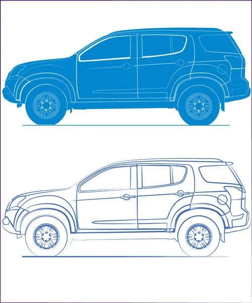Vector Image Car Side — Stock Vector