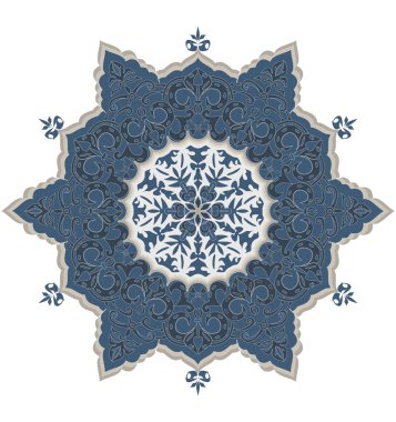 Kalamkari vektör deseni daire Mandala Hint desen