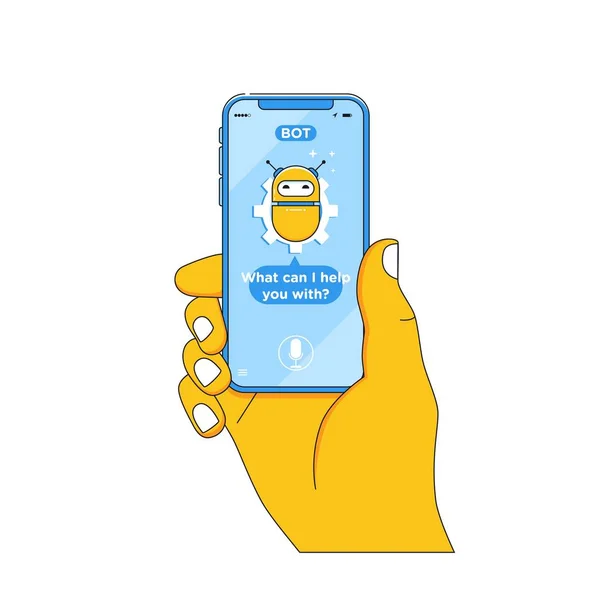 Conceptul Chatbot Utilizator Chat Chatbot Aplicație Mobilă Ilustrație Vectorială — Vector de stoc