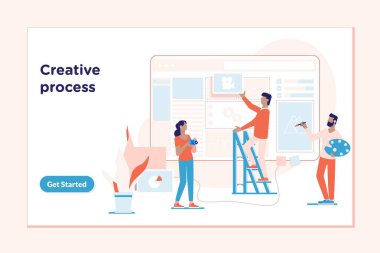 Açılış sayfası şablon / yaratıcı süreç. Web sitesi için arayüz geliştirme süreci