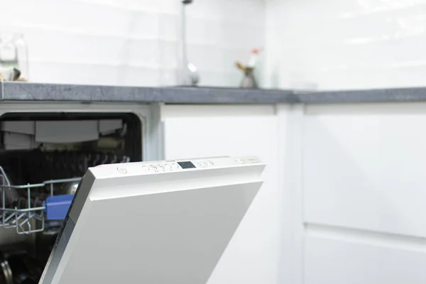 View New Modern Opened Dishwasher Kitchen — Stock Photo, Image