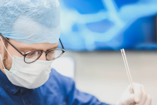 Thoughtful Look Male Doctor Uniform Glasses Concept Hard Work Medicine — Stock Photo, Image