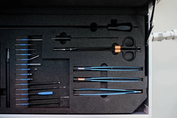 Set Professioneller Medizinischer Moderner Chirurgischer Instrumente — Stockfoto