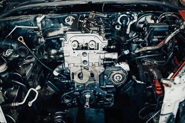 Ремонт Двигуна Внутрішнього Згоряння Автомобіля Подробиці Двигуна — стокове фото