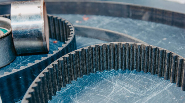 timing belt and tension rollers for car