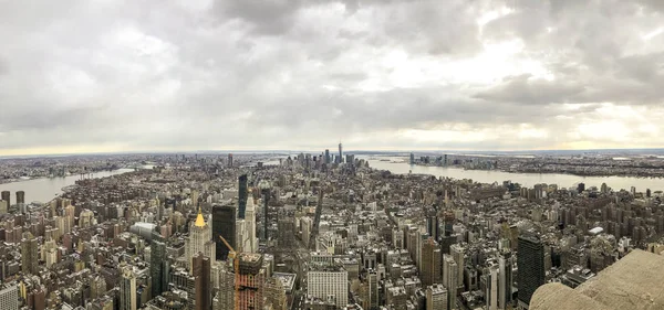 Panoráma New York City Skyline Előretekintve Downtown Financial District — Stock Fotó