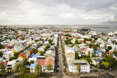 Reykjavik, İzlanda'nın manzarası gündüz sırasında