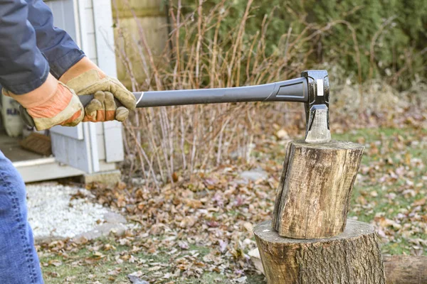 Hout hakken Rechtenvrije Stockafbeeldingen