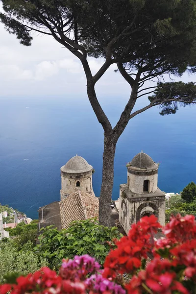 Vista Jardim Villa Rufolo Água Mar Itália Europa — Fotografia de Stock