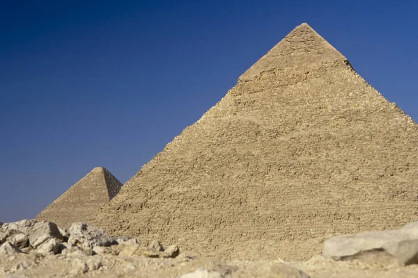 Giza Pyramids Ancient Monuments Unesco World Heritage Site Egypt — Stock Photo, Image