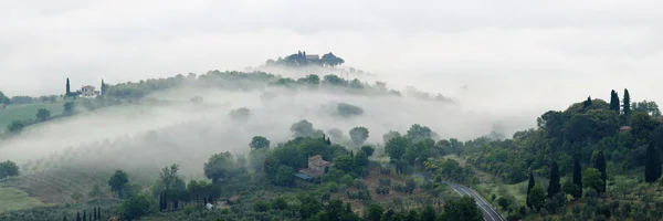 Valle Nebbia Val Dorcia All Alba Toscana Italia — Foto Stock