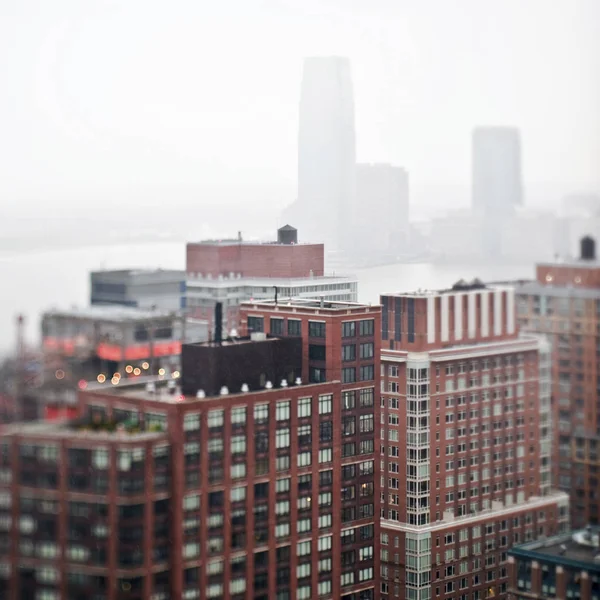 Hazy Cityscape Traditional Architecture New York City New York Usa — Stock Photo, Image
