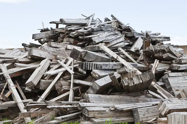 Mucchio Detriti Legno Impilati All Aperto Palouse Washington Usa — Foto Stock