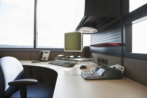 Office Work Station Computer Stationery — Stock Photo, Image