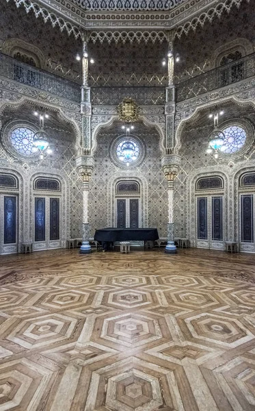 Telhas Ornamentadas Sala Histórica Palácio Bolsa Porto Portugal — Fotografia de Stock