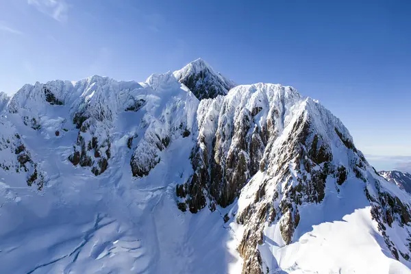 Snow Sunny Mountain Surface South Island New Zealand — Stock Photo, Image