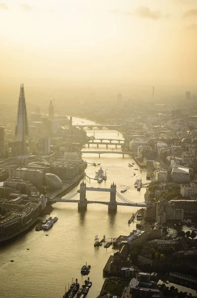 Veduta Aerea Del Paesaggio Urbano Londra Tower Bridge Fiume Inghilterra — Foto Stock