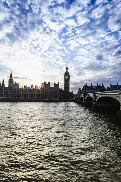 Parlamento Binası Nda Gün Batımı Londra Ngiltere Birleşik Krallık — Stok fotoğraf