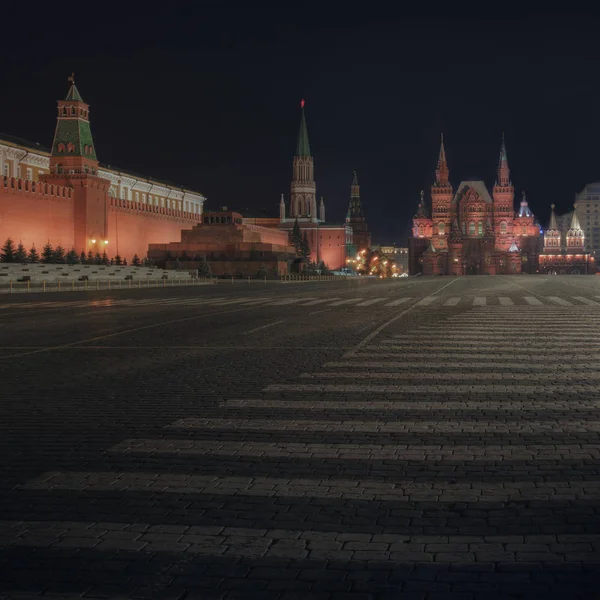 Praça Vermelha Com Túmulo Lenins Edifícios Kremlin Moscou Rússia — Fotografia de Stock