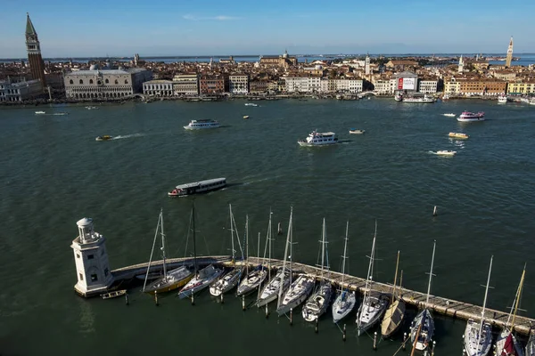 Vista Alto Ángulo Canale Grande Venecia Véneto Italia Con Góndolas — Foto de Stock