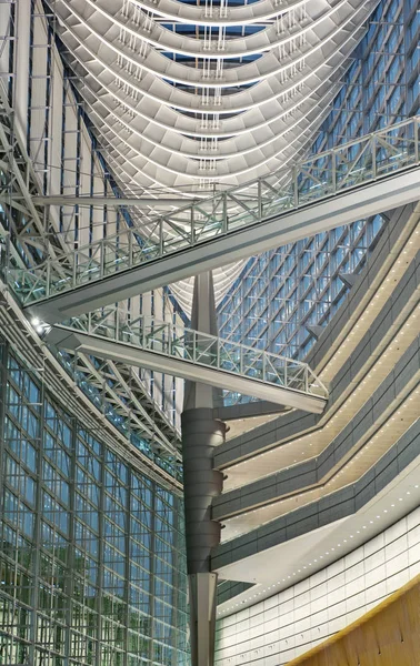 Tokyo International Forum Belső Alacsony Látószögű Nézet Tokió Japán — Stock Fotó