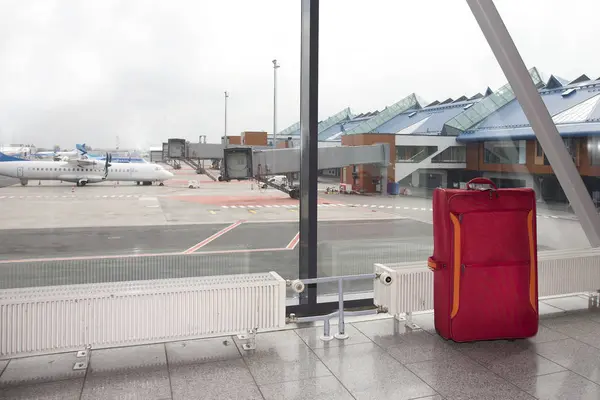Rolling Luggage Airport Concourse Tallinn Airport Tallinn Estonia Europe — Stock Photo, Image