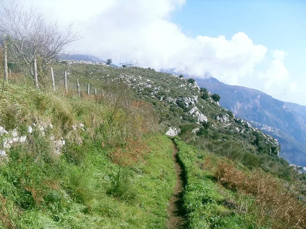 Ścieżki Widok Mount Faito Wybrzeże Sorrento — Zdjęcie stockowe