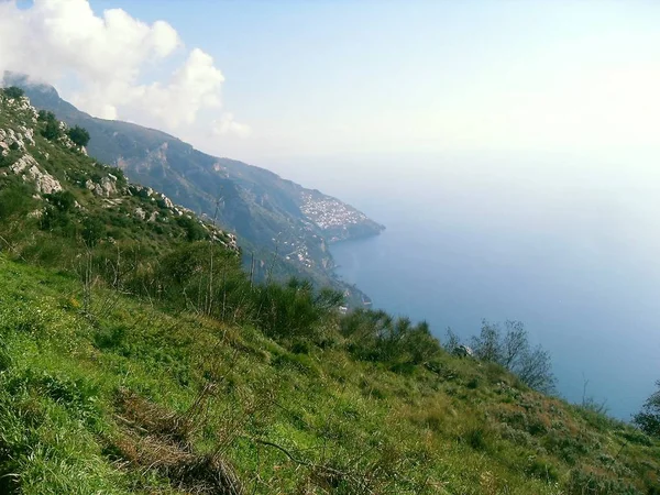 Sentiero Degli Dei Costiera Amalfitana Vista Dall Alto Tramonto — Foto Stock