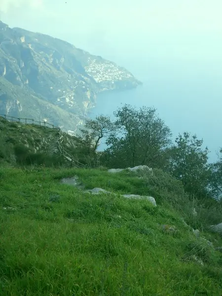 Pad Van Goden Kust Van Amalfi Van Bovenaf Gezien Bij — Stockfoto