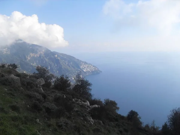 Pad Van Goden Kust Van Amalfi Van Bovenaf Gezien Bij — Stockfoto